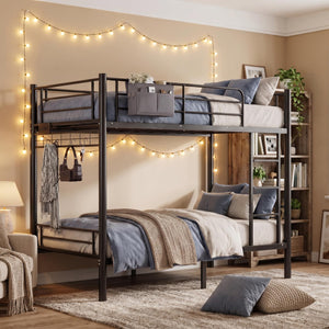 Twin Over Twin Bunk Bed with USB Charging & Storage