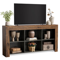 63-Inch TV Stand with Storage & Open Shelves
