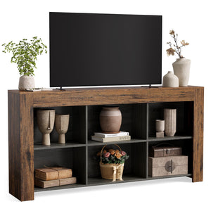 63-Inch TV Stand with Storage & Open Shelves