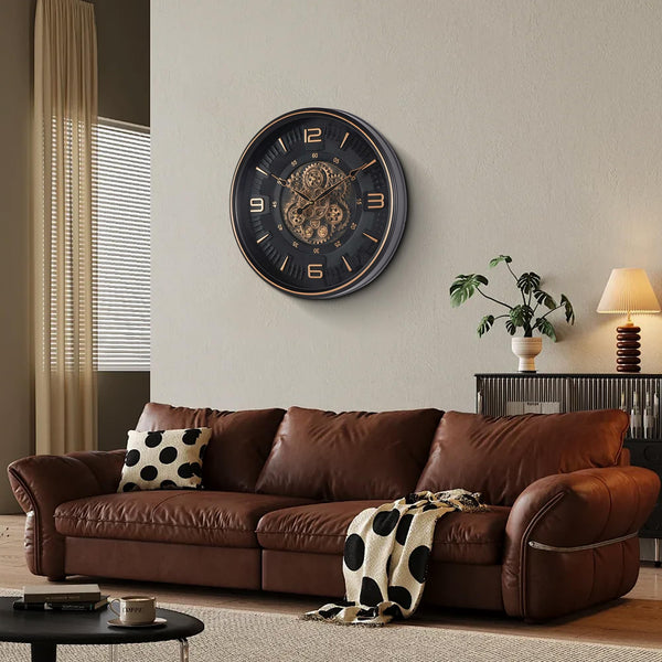 Large Moving Gear Wall Clock – 20 Inch Analog Decorative Timepiece