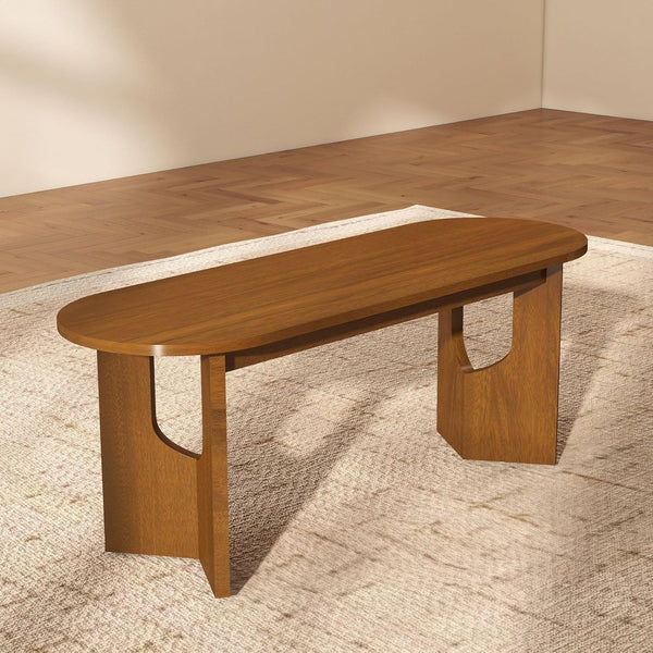 Oval Walnut Wood Dining Table Set