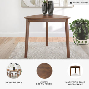 Triangle Dining Table, Mid-Century Modern, Seats 3