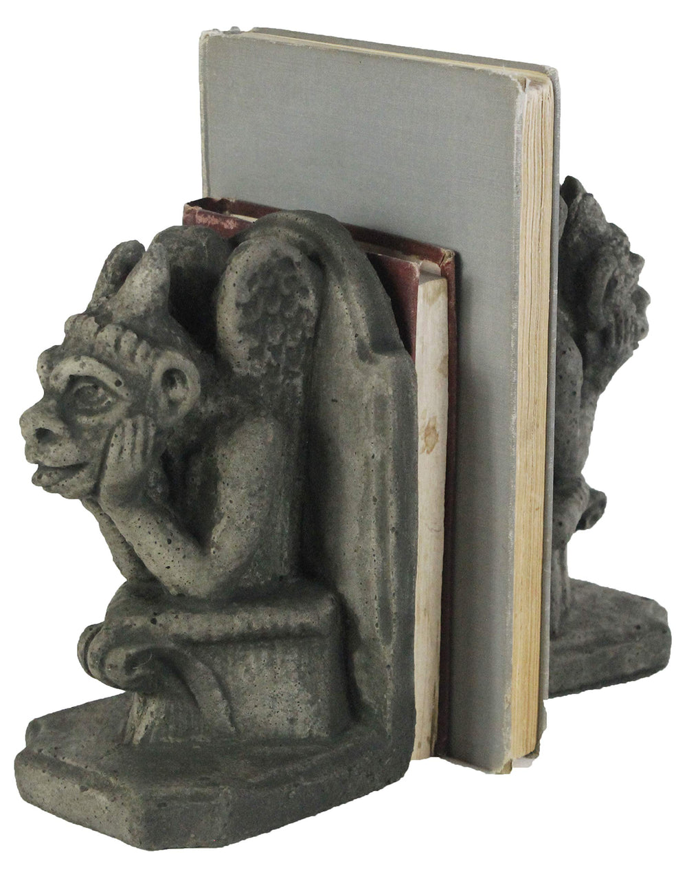 Concrete Gargoyle Bookends – Gothic Decorative Book Holders