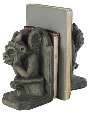 Concrete Gargoyle Bookends – Gothic Decorative Book Holders