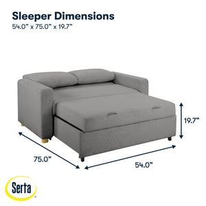 Convertible Sleeper Loveseat – Boucle Fabric, Pocket Coil Support