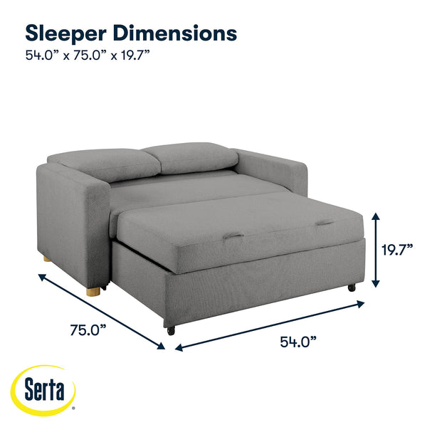 Convertible Sleeper Loveseat – Boucle Fabric, Pocket Coil Support