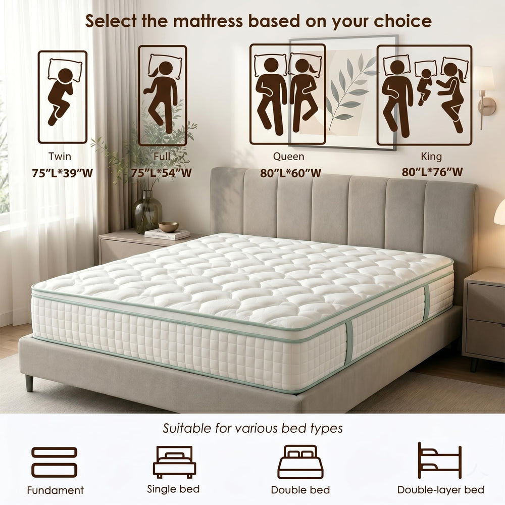 Queen 12-Inch Hybrid Mattress in a Box
