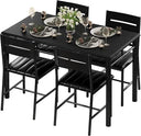 5-Piece Dining Table Set for 4 with Upholstered Chairs