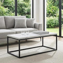 40" Rectangle Coffee Table with Black Metal Legs