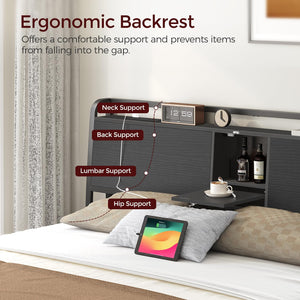 Queen/King Headboard with Storage & Power Strips