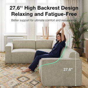 Modular Sectional Sofa with Ottoman, No-Assembly Chenille Couch