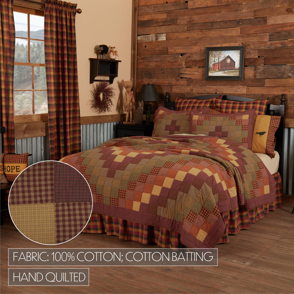 King Quilt Set – Farmhouse Country Patchwork, 3-Piece