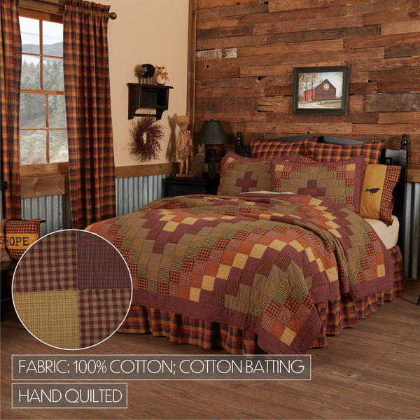 King Quilt Set – Farmhouse Country Patchwork, 3-Piece
