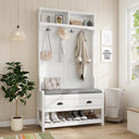 4-in-1 Hall Tree with Bench, Shoe Storage & Coat Rack