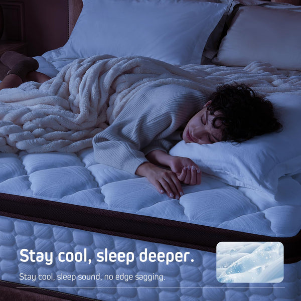 Hybrid Mattress in a Box – Pocketed Coils & Memory Foam, Medium Firm