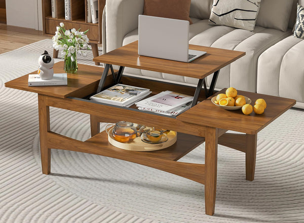 Lift Top Coffee Table with Open & Hidden Storage