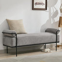 Upholstered End of Bed Bench with Metal Legs