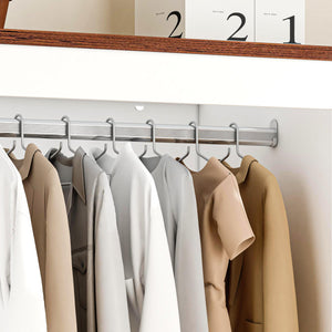 70" Farmhouse Wardrobe Closet with 3 Doors & 3 Drawers