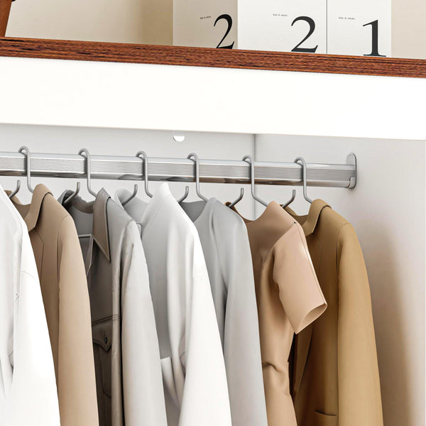 70" Farmhouse Wardrobe Closet with 3 Doors & 3 Drawers