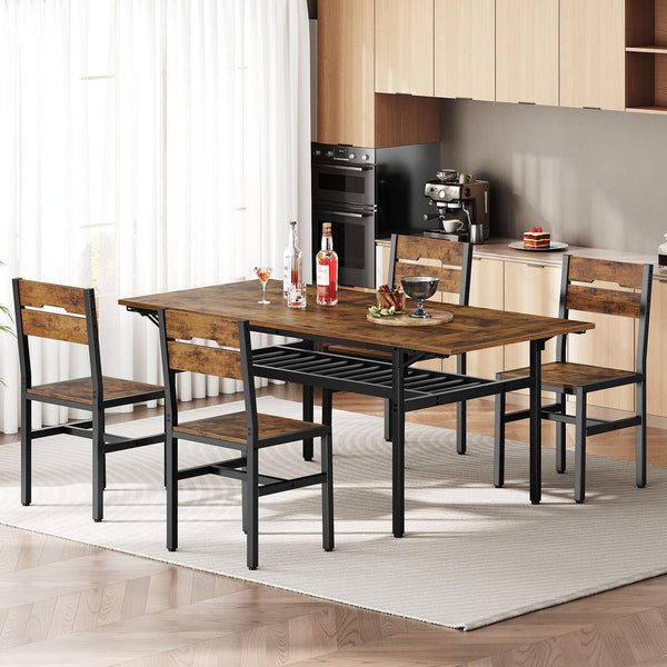 Rustic Farmhouse Dining Chairs with Metal Frame