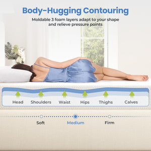 Gel Memory Foam Mattress | Green Tea Infused | CertiPUR-US | Twin, Full, Queen