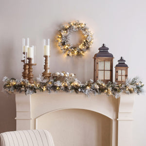 Rustic Wood Candle Lanterns with Black Metal Top – Set of 2