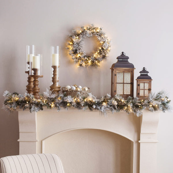 Rustic Wood Candle Lanterns with Black Metal Top – Set of 2