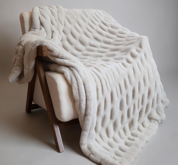 Faux Fur Plush Throw Blanket 50x60