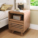 Fluted End Table with Drawer and Open Shelf