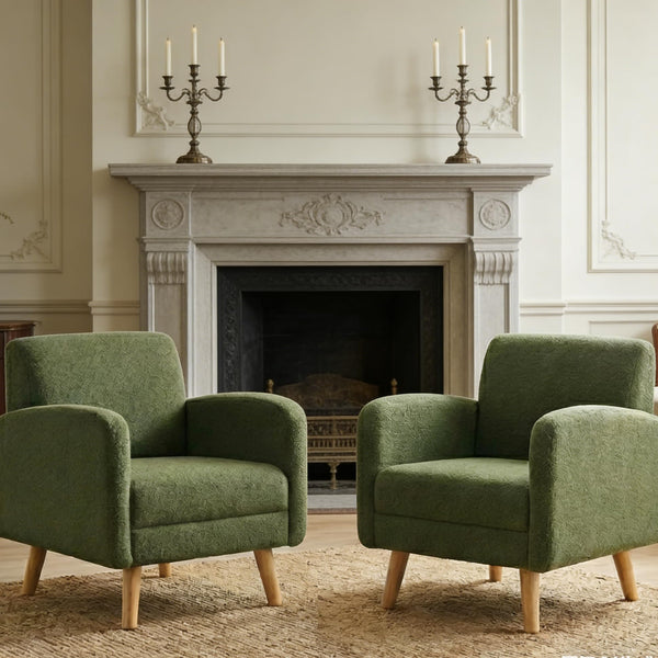 Mid-Century Modern Boucle Accent Chair