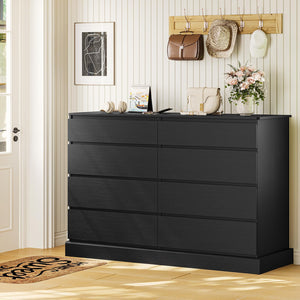 8-Drawer Double Dresser with TV Stand – Engineered Wood Storage Chest