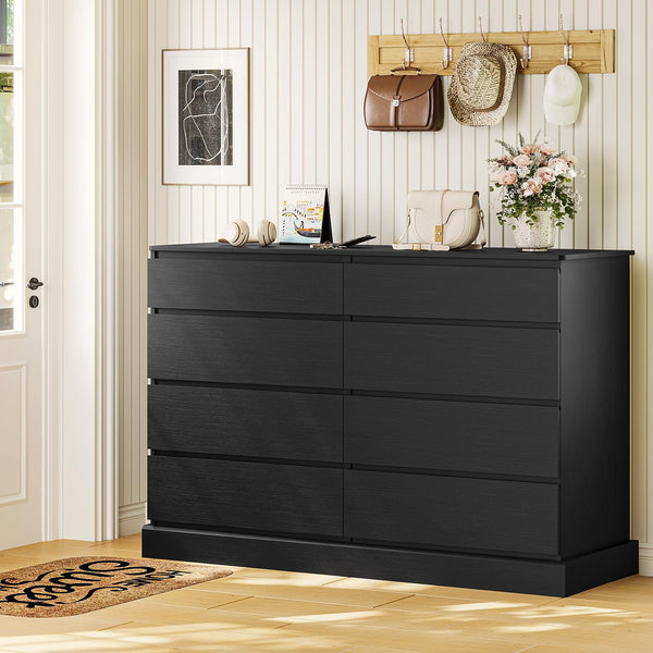 8-Drawer Double Dresser with TV Stand – Engineered Wood Storage Chest