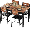 5-Piece Dining Table Set for 4 with Upholstered Chairs