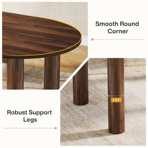 63" Oval Dining Table for 6 – Walnut MDF Kitchen Table
