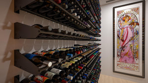 Wall Mount Wine Rack – 12 Bottle Stainless Steel, Matte Black, 3FT