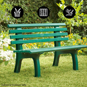 Weatherproof PVC Outdoor Garden Bench – Seats 3, 500 lb Capacity