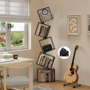5-Tier Geometric Metal Bookshelf