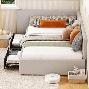 Twin Velvet Daybed with Storage Drawers