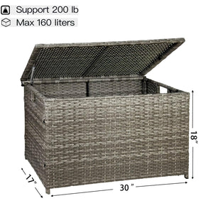 Handwoven Wicker Storage Trunk with Stay-Open Lid