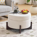 Round Storage Ottoman with Hidden Storage