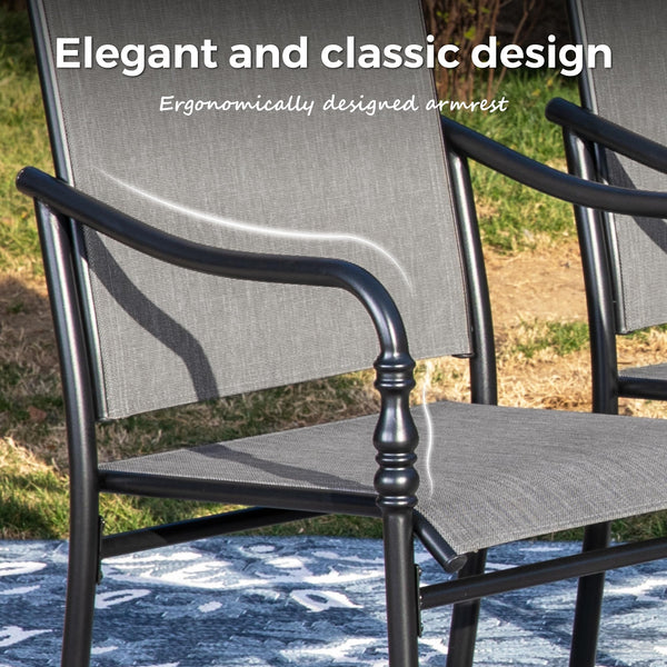 Outdoor Patio Dining Set with Textilene Chairs & Rectangular Table