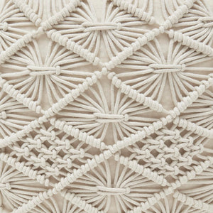 Hand Knitted Cotton Macrame Pouf Ottoman