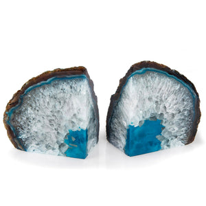 Natural Agate Bookends – Green & Teal