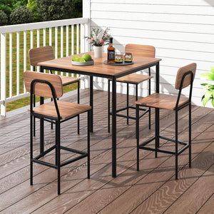 5-Piece Counter Height Dining Table Set with 4 Bar Stools