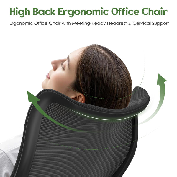Ergonomic Mesh Office Chair with Lumbar Support & Flip-Up Armrests