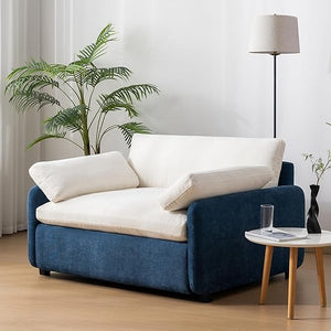 Oversized Chenille Accent Armchair with Throw Pillows