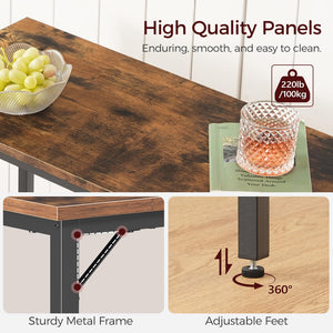63-Inch Connectable Bar Table with Metal Frame