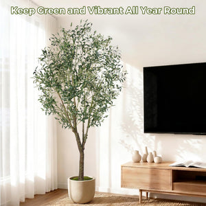 Artificial Olive Tree with White Planter – Indoor Faux Plant