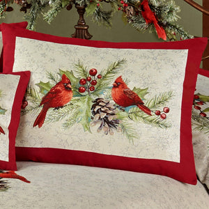 Holiday Bedspread Set with Snowflakes & Cardinals