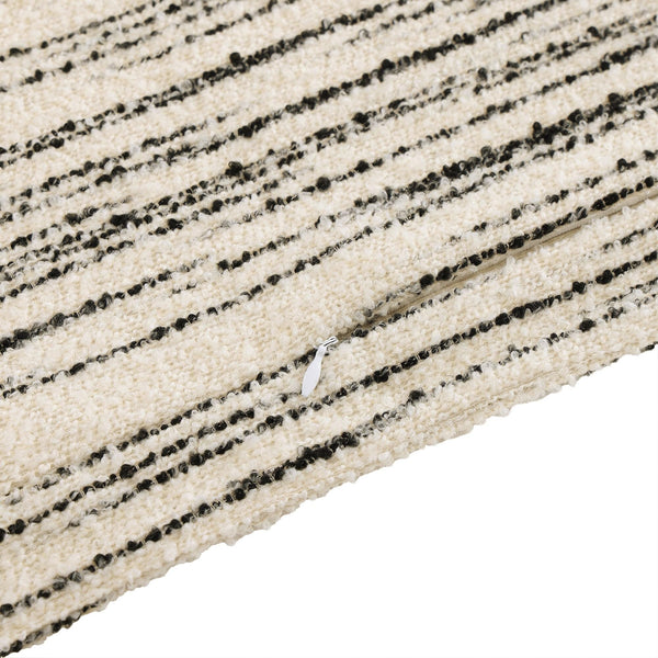 King Striped Bouclé Duvet Cover Set – Ivory & Black